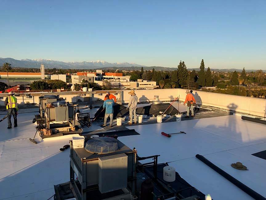 Single Ply Roofing Contractors Following OSHA Safety Guidelines
