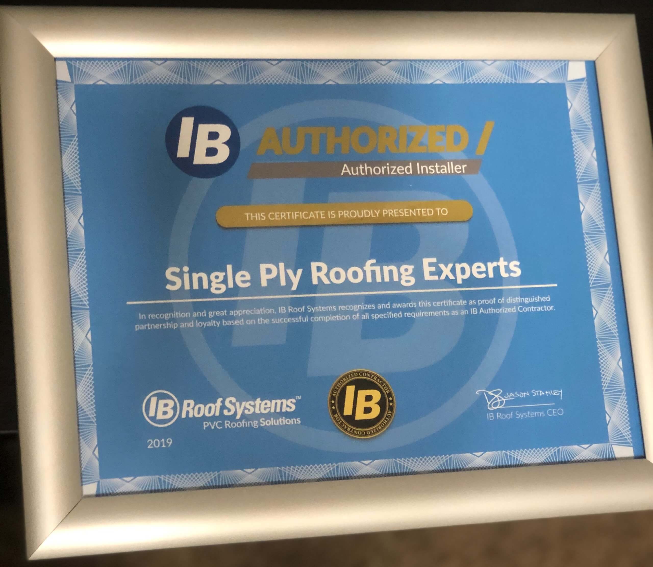 Single Ply Roofing Experts Authorization