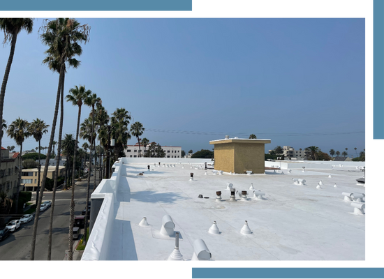 a freshly coated roof