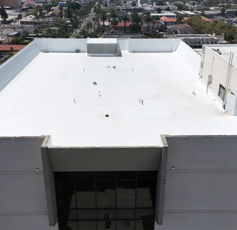 Santa Ana Project upside view of flat roofing