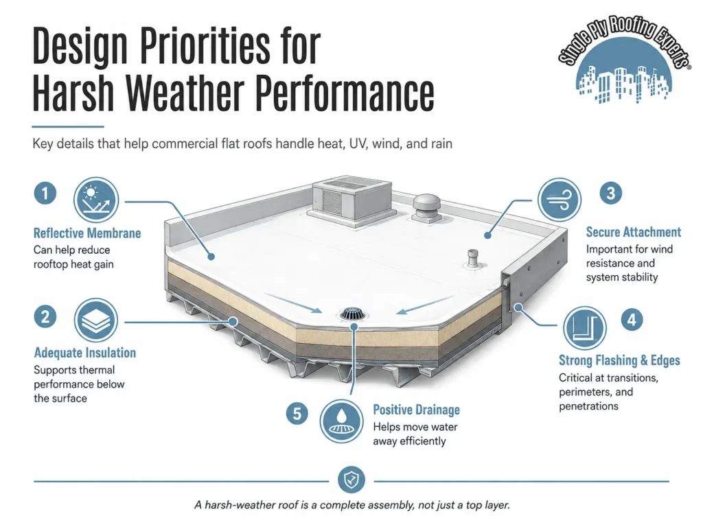 best commercial flat roofing solutions for harsh weather conditions