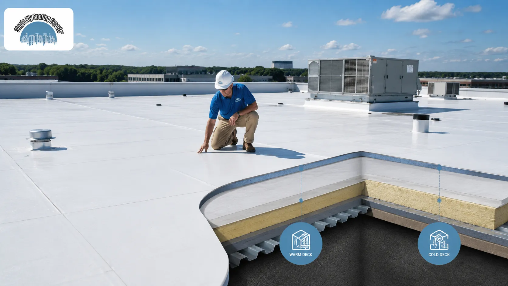 warm deck vs cold deck flat roofs